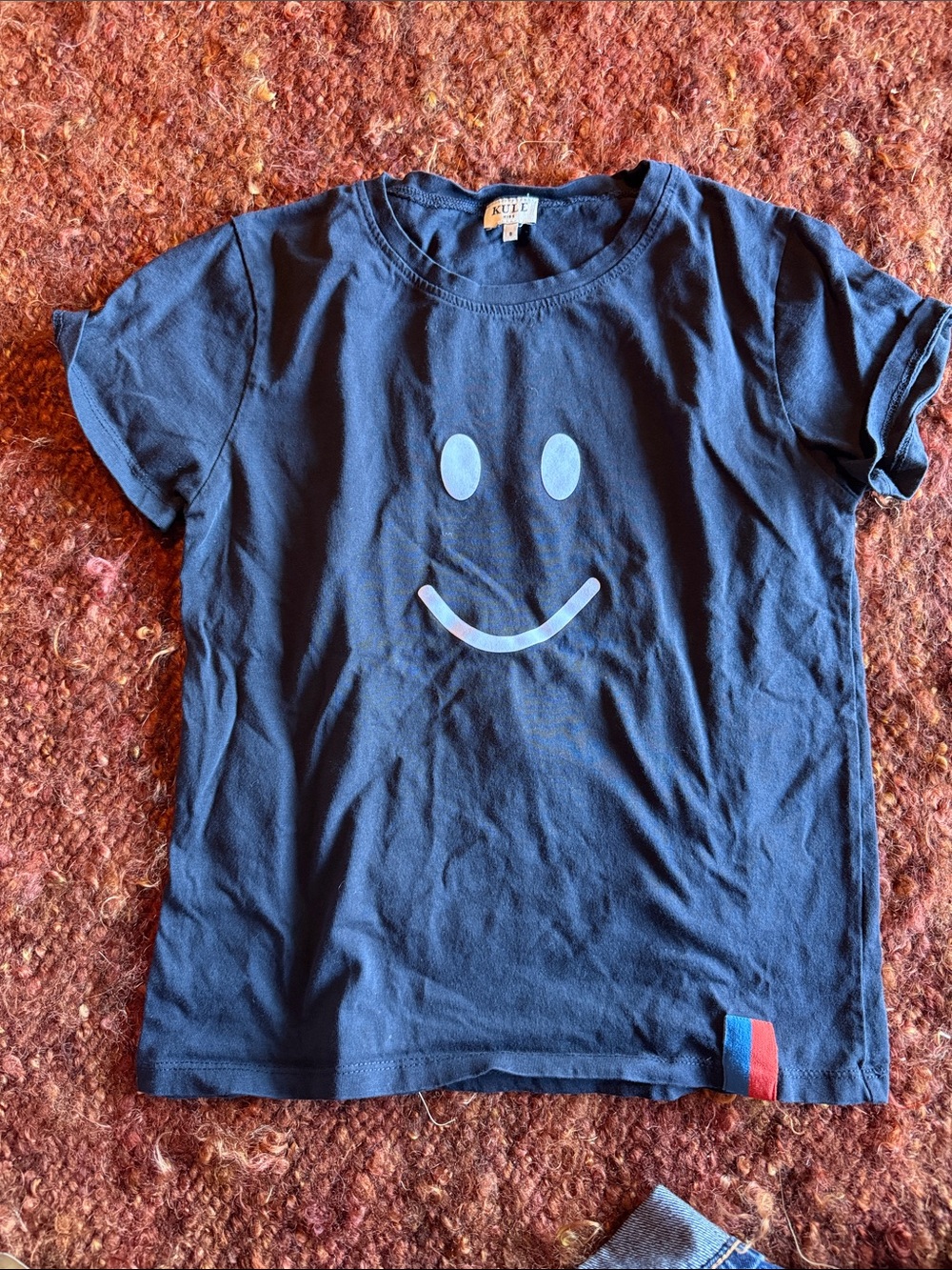 KULE Navy Short-Sleeve Smile Graphic Tee with Red & Blue Tab